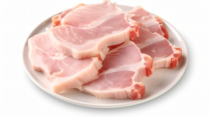 Plate of Raw Pork Chop