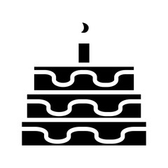 July Cake Food Solid Icon
