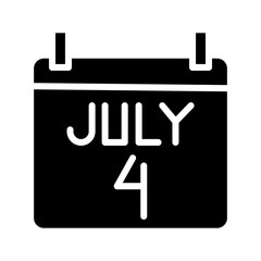 July Calendar Date Solid Icon