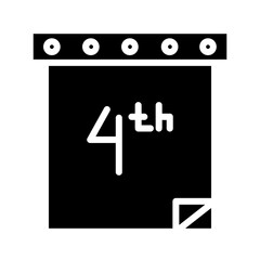 July Date Event Solid Icon