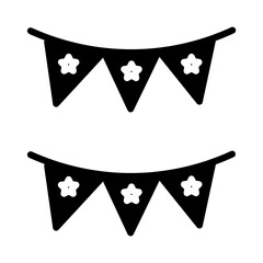 July Decoration Flag Solid Icon