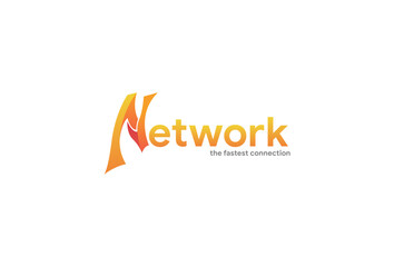 Fototapeta na wymiar Internet network service logo design