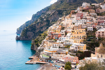 Fototapeta na wymiar Positano town on Amalfi coast in Italy