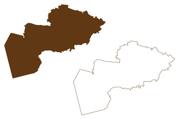 Meander Valley Council (Commonwealth of Australia, Tasmania, lutruwita) map vector illustration, scribble sketch Meander Valley map