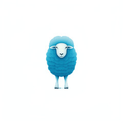 blue sheep isolated on white. Generated AI.