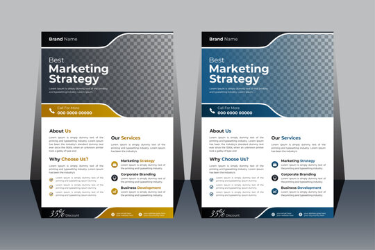 Corporate business, digital marketing agency flyer Brochure design,  modern layout, annual report, poster, flyer in A4 template