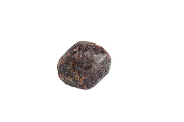 garnet mineral stone macro on white background