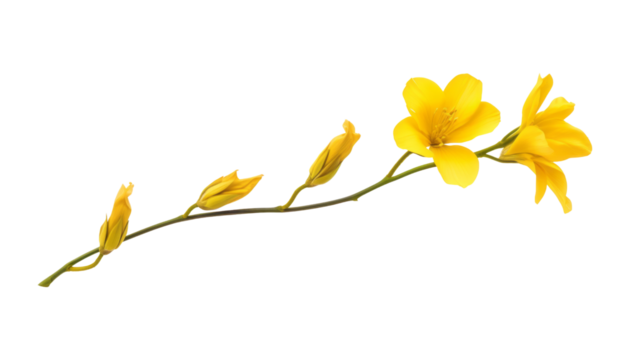 yellow flower isolated on transparent background cutout