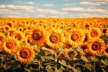 Obraz premium sunflower field with lots of sunflowers