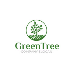 Fototapeta premium Green Tree logo, natural logo