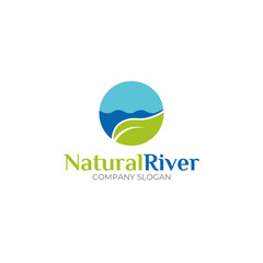 natural river logo. eco logo. business logo design