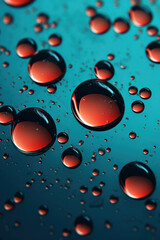 Red air bubbles in blue water