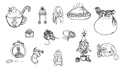 Fototapeta premium Christmas design elements, vector set