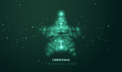 Star Christmas dots vector design. Holiday galaxy winter night background.
