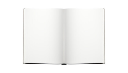 blank open book isolated on transparent background cutout