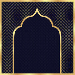 Cover postcard golden oriental vintage arch frame