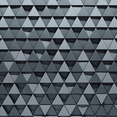 Polished, Semigloss Wall background with tiles. Triangular, tile Wallpaper with 3D, Black blocks. 3D Render- AI Generative
