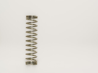 silver steel metal  coiled srping isolated on a white background