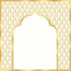 Cover postcard golden oriental vintage arch frame