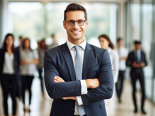 Fototapeta premium portrait of a confident professional man, business man, office concept