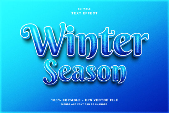 Winter Season text style effect template editable text effect