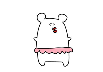 White bear dressed woman