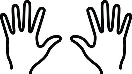 hand palms isolated icon white background vector illustration
