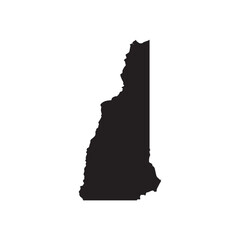 New Hampshire NH state Maps. Black silhouette and outline isolated on a white background. EPS Vector
 - obrazy, fototapety, plakaty