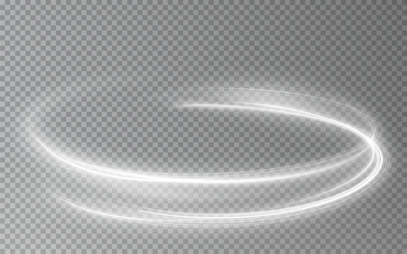 Light white Twirl. Curve light effect of white line. Luminous white circle. Light white pedistal, podium, platform, table. Vector PNG. Vector illustration	
