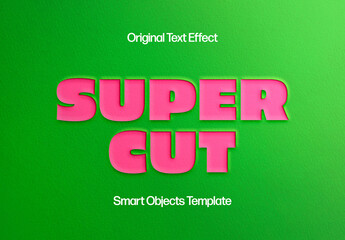 Super Cut Text Effect Mockup