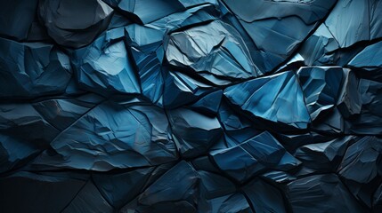 A vibrant abstract art piece depicting a broken and weathered blue rock wall, evoking a sense of resilience and strength in its endurance