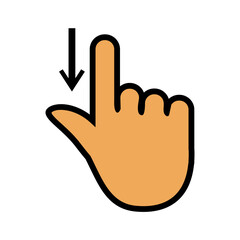 Illustration Vector Graphic of  Scroll, down, hand gestures Icon