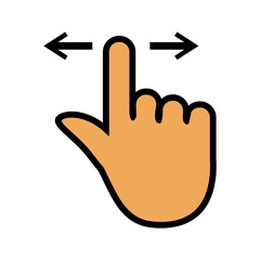 Illustration Vector Graphic of Horizontal, scroll, hand gestures Icon