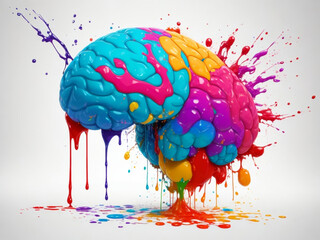 Cervello colorato 
per creatività e ispirazione - AI generativa