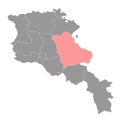 Gegharkunik province map, administrative division of Armenia.