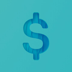 USD US Dollars Crypto Paper Cut Out Simple Minimal Modern Corporate Gradient 3D Illustration Background 