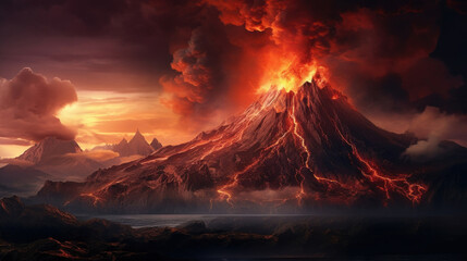 Volcanic eruption - obrazy, fototapety, plakaty