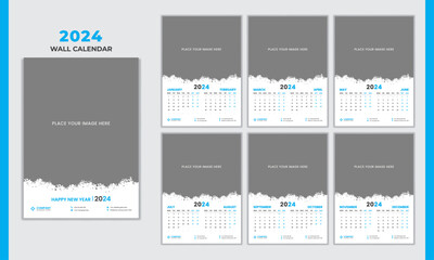 Wall calendar 2024 multipage, Multipage business wall calendar 2024 design