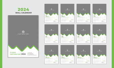 Multipage Wall calendar 2024, Multipage business wall calendar 2024