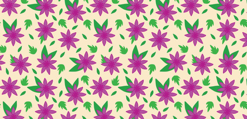 Free vector seamless pattern with flowers. Wallpaper, book cover, textile print, banner design, print textile design templates background