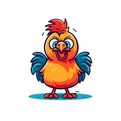 Chicken crowing cartoon, Illustration, Cartoon PNG