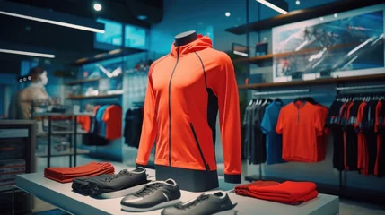 Fotobehang Mannequin in a sportswear store © red_orange_stock