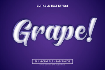 3d text effect purple grape modern style