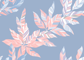 Fototapeta na wymiar Detailed tree foliage repeat pattern vector. Trendy floral summer dress cloth print.