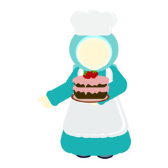 illustration of a child with cake