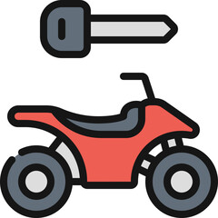 Quad Bike Rent Key Icon
