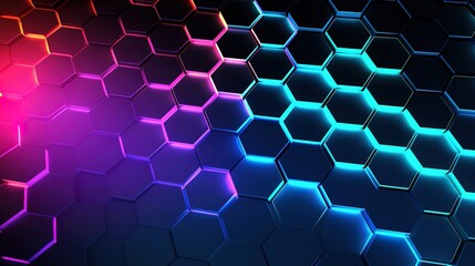 Fototapeta premium neon hexagons
