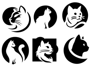 Cat Logo Concept vector Illustration a Group of pack