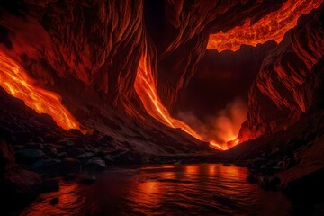 A dragon's nest hidden deep within a volcano, defended by glistening scales.