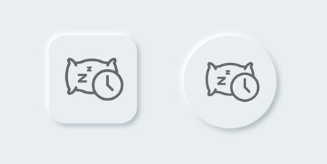 Obraz premium Sleep line icon in neomorphic design style. Relaxation signs vector illustration.